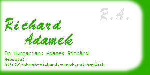 richard adamek business card